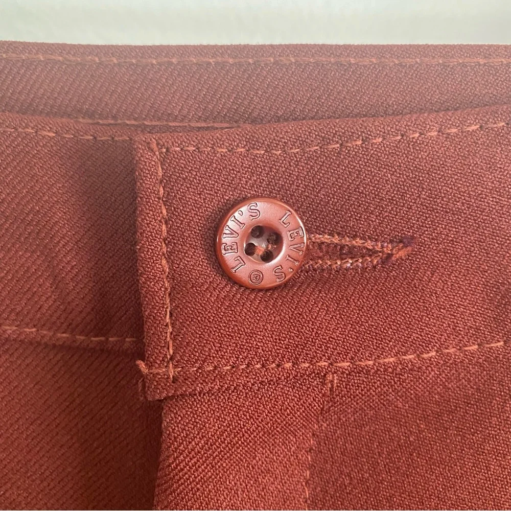 Vintage 60s Levi Strauss & Co Pants Trousers High Waisted Burgundy Maroon Mod - Picture 5 of 11